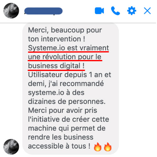 Les temoignages clients sur systeme io Un client parle de systeme io